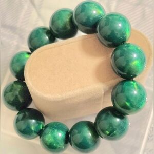 20mm Green Sea Wisteria Iron Tree Resin Fossil Unisex